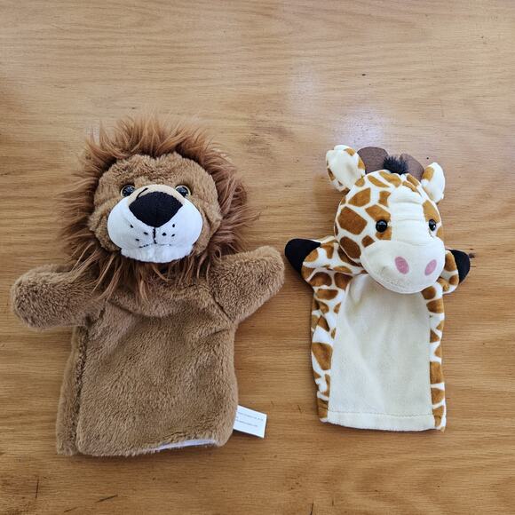 Puppet Company LION hand plush stuffed animal with bonus GIRAFFE - Picture 1 of 13